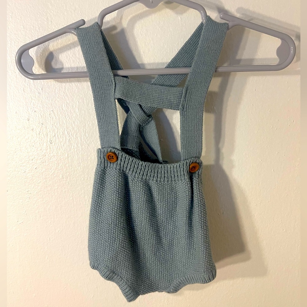 Dusty Blue Knit Romper